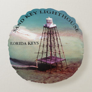 Sand Key Lighthouse, Florida Keys Round Pillow