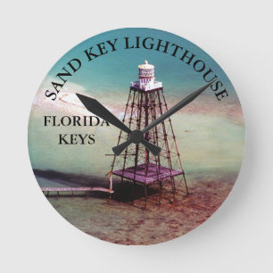 Sand Key Lighthouse, Florida Keys Round Wall Clock