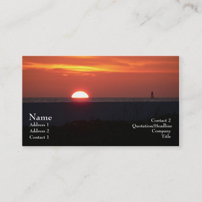 Sand Key Sunset Profile Card (Front)