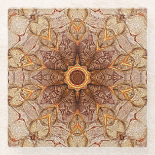 Sand Mandala Pattern with Star Centre Coaster