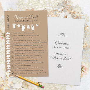 Sand Minimalist Baby Shower Guess Who Game