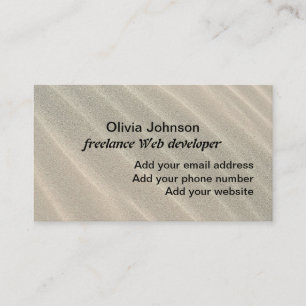Sand minimalist digital nomads freelancer beige business card