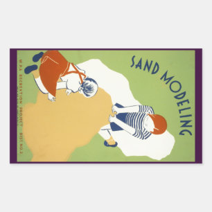 Sand Modelling Rectangular Sticker