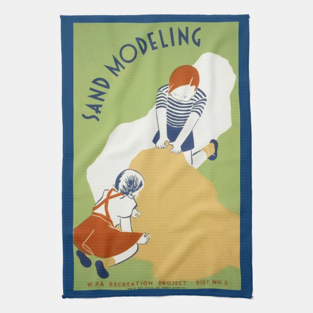 Sand Modelling Tea Towel (Vertical)