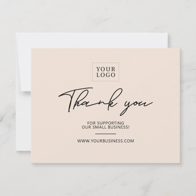 Sand | Modern Lettering Business Thank You Card (Front)