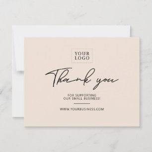 Sand   Modern Lettering Business Thank You Card