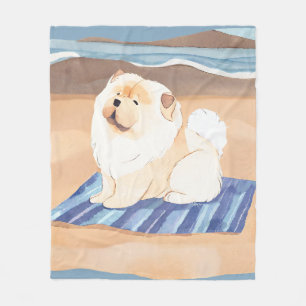 SAND N' SEA Cream  Chow Chow dog beach blanket