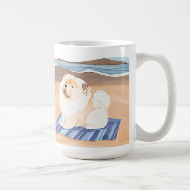 SAND N' SEA  Cream Chow Chow dog  Coffee Mug (Right)