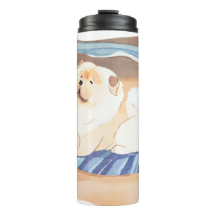 SAND N' SEA Cream Chow Chow dog  thermal tumbler