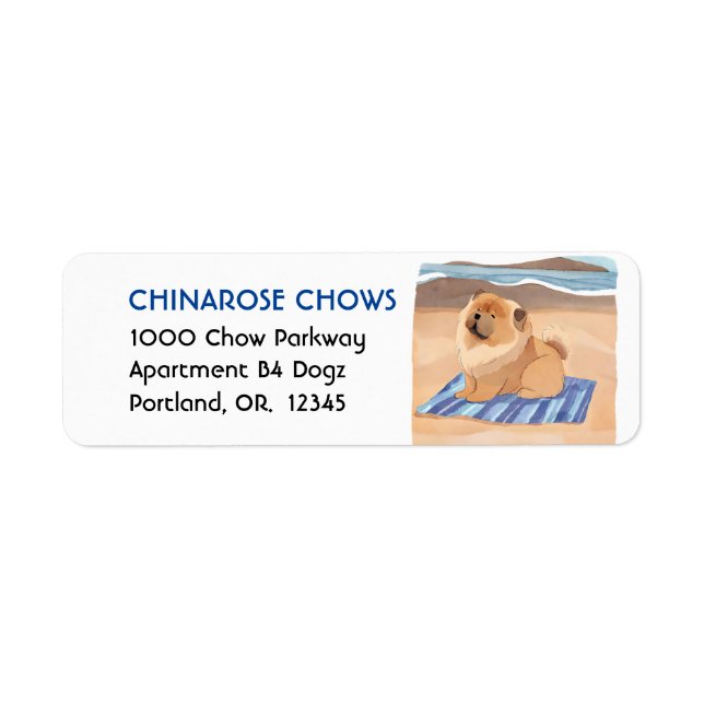 SAND N' SEA Red Chow  address labels (Front)