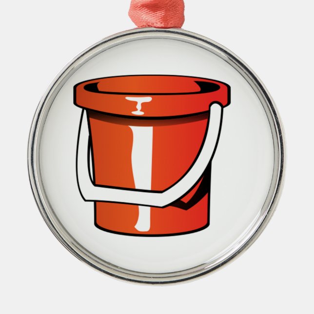 Sand Pail Bucket Metal Tree Decoration (Front)