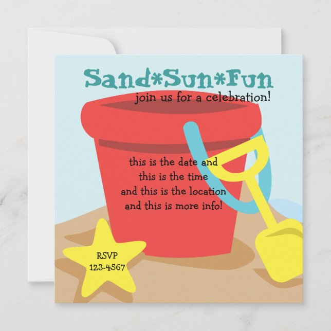 Sand Pail Invitation (Front)