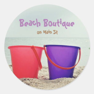 Sand Pails in the Sand Custom Classic Round Sticker