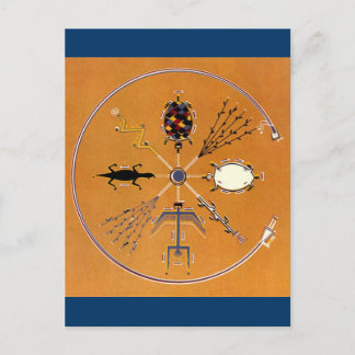 Sand Painting Native American Tribal Postcard