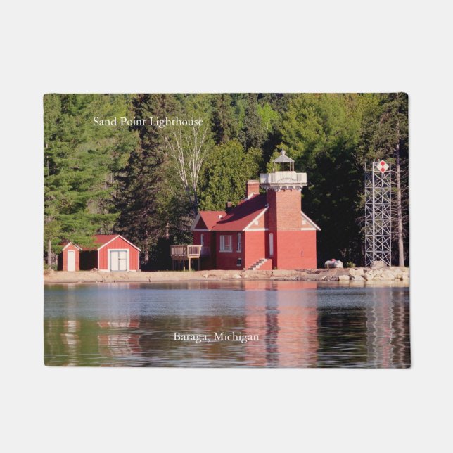 Sand Point Lighthouse Baraga door mat (Front)