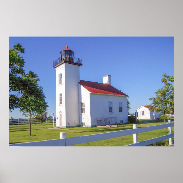 Sand Point Lighthouse, Escanaba, Michigan  Poster (Front)