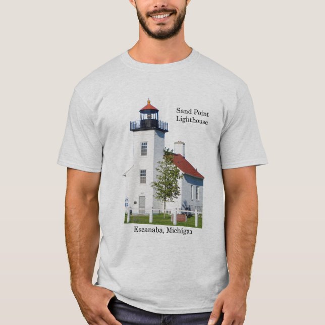 Sand Point Lighthouse Escanaba shirt light (Front)