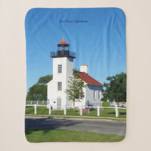 Sand Point Lighthouse sherpa blanket