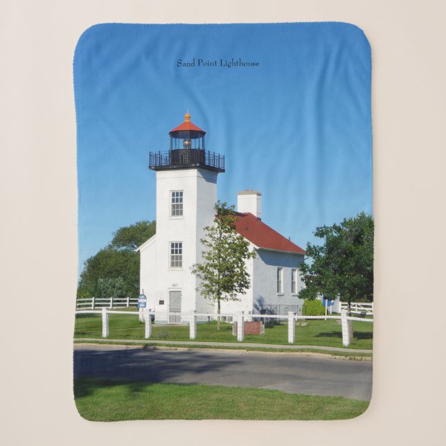 Sand Point Lighthouse sherpa blanket (Front)