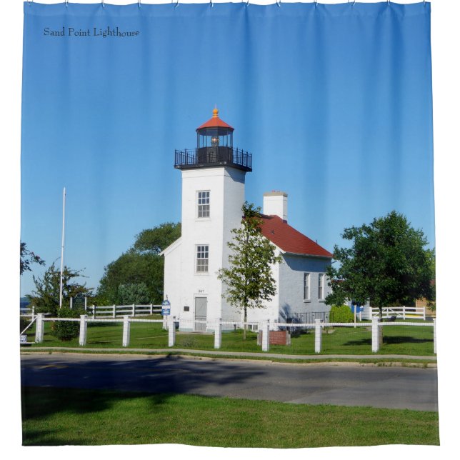 Sand Point Lighthouse shower curtain (Front)