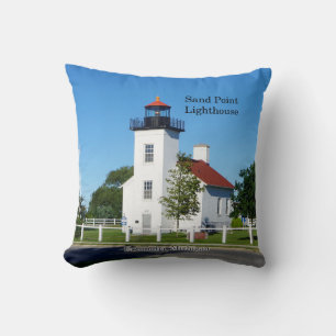 Sand Point Lighthouse square pillow