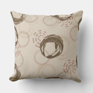 Sand, Red and Olive Geometric Cushion