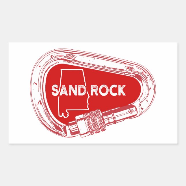 Sand Rock Alabama Rock Climbing Carabiner Rectangular Sticker (Front)