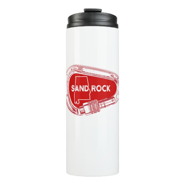 Sand Rock Alabama Rock Climbing Carabiner Thermal Tumbler (Front)