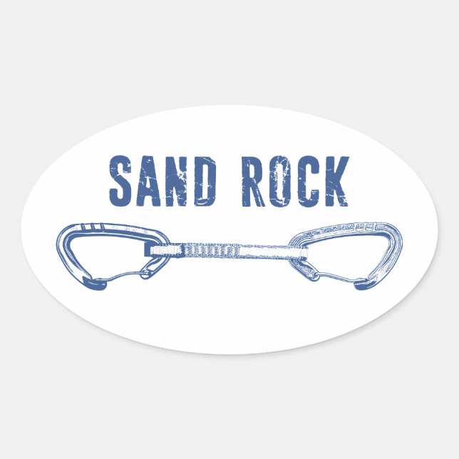Sand Rock Alabama Rock Climbing Quickdraw Oval Sticker (Front)
