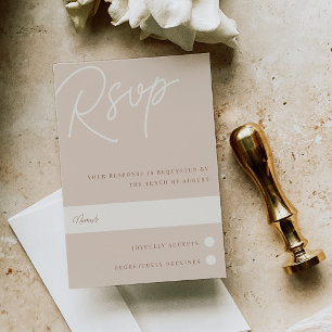 Sand Script Watermark Traditional RSVP Card