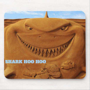 Sand sculpture shark hoo hoo mouse mat