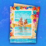 Sand Sea Beach Umbrellas Photo Christmas Holiday Card<br><div class="desc">Share your favourite beach vacation photo or warm weather photo on this Christmas holiday card featuring sand,  sea and colourful beach umbrellas and your message in chic white text. Select Matte for heaviest paper and high definition for best print quality.</div>