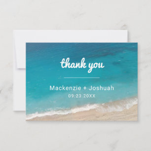 Sand Shore Beach Destination Wedding Thank You Card