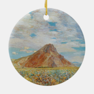 Sand Springs Butte by Childe Hassam, Vintage Art Ceramic Tree Decoration