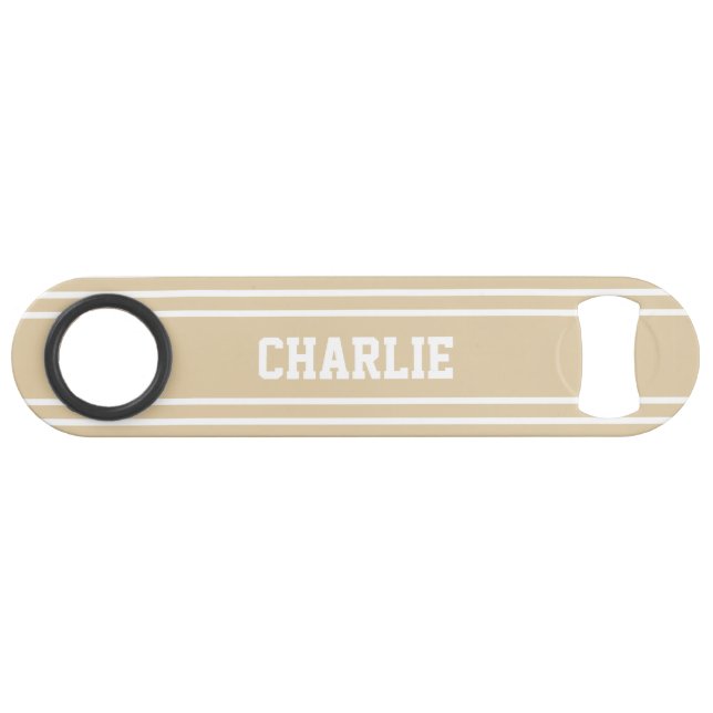 Sand Stripes custom monogram bottle opener (Front (Horizontal))