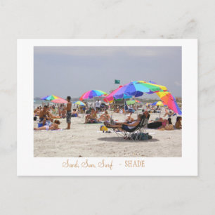 Sand, Sun, Surf, - SHADE Postcard