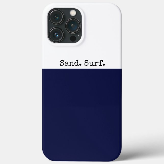 SAND SURF Modern Dark Navy White Colour Block Case-Mate iPhone Case (Back)