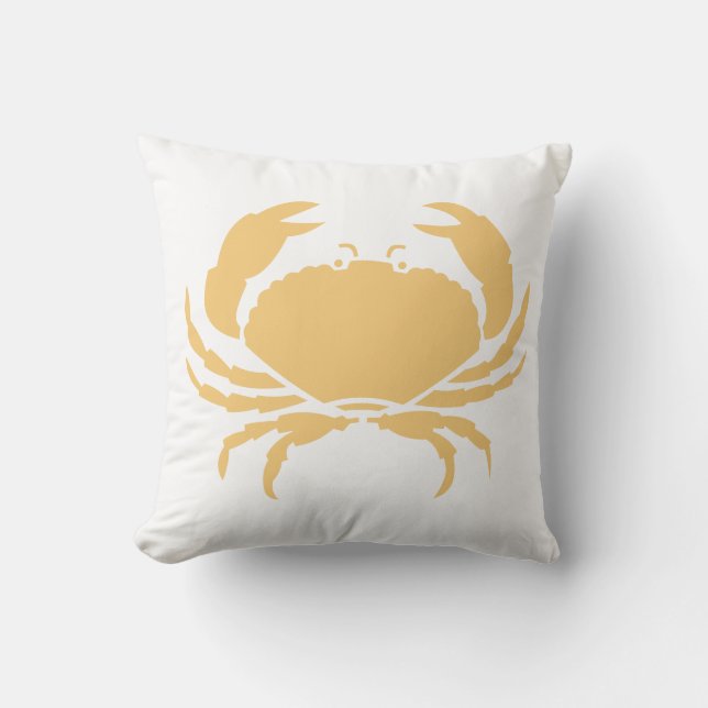 sand tan CRAB WHITE  pillow (Front)