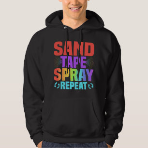 Sand Tape Spray Repeat Auto Body Technician Painte Hoodie