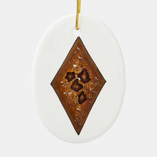 Sand Tart Cinnamon Christmas Holiday Cookie Ceramic Tree Decoration (Front)