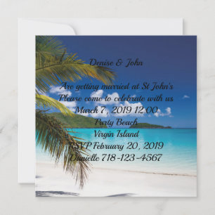 Sand Tropical Beach Wedding Invitation