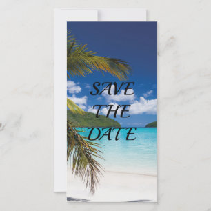 Sand Tropical Beach Wedding Save The Date Thank You Card