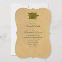 Sand Turtle Beach Wedding Invitation