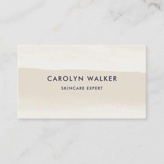 Sand Watercolor Wash - Modern Minimalist Business Card (Front)