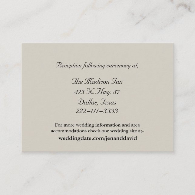 Sand Wedding enclosure cards (Front)