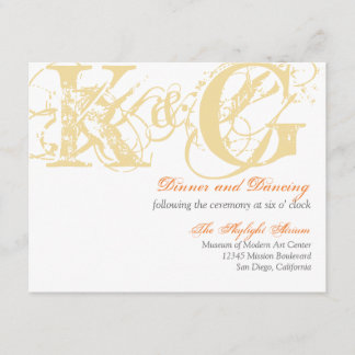 Sand yellow grunge distressed reception enclosure card