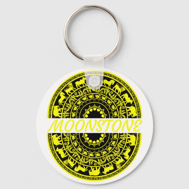 Sandakada pahana -Sri Lanka traditional moonstone  Key Ring (Front)
