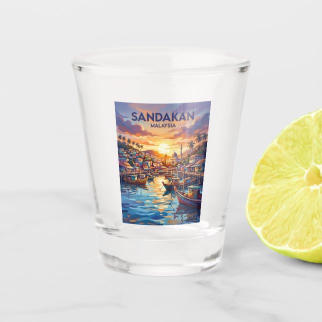 Sandakan Malaysia Shot Glass (Front)