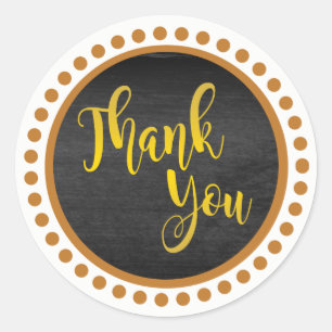 Sandal Brown Gold Thank You Classic Round Sticker