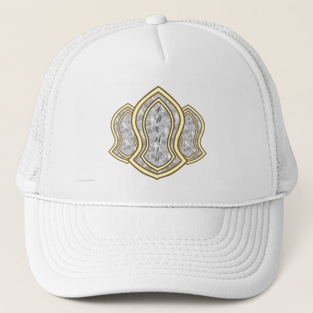 Sandal Of The Prophet (White) Marble & Gold Trucker Hat (Front)